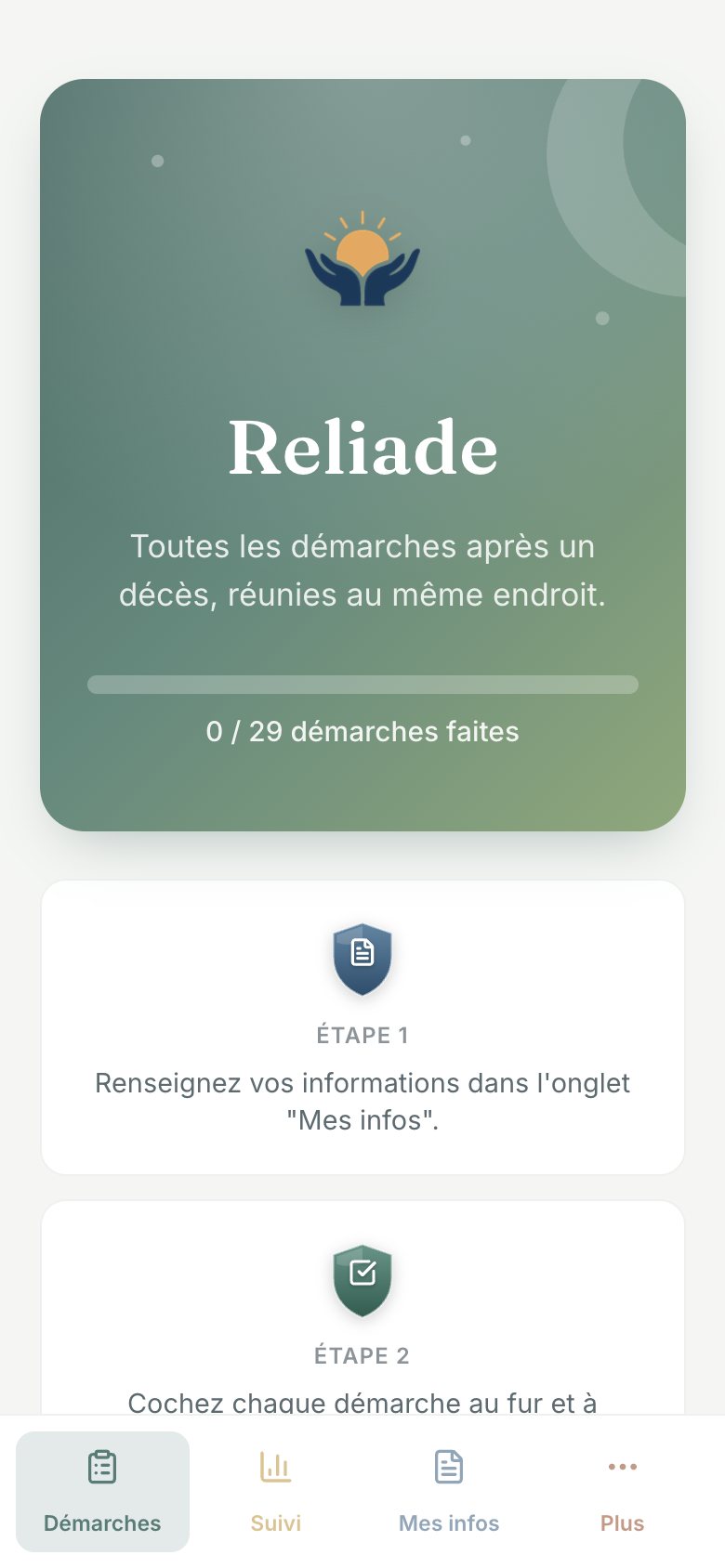Reliade sur téléphone